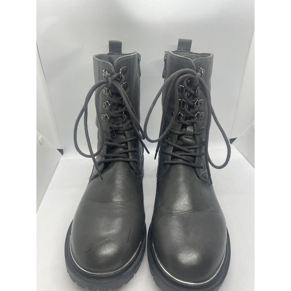 TORRID Mid-Calf Lace Up Boots Grey Side Zip Womens Size US 10 - Picture 3 of 11